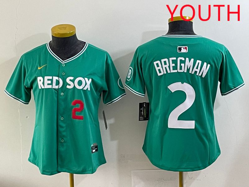 Youth 2025 Boston Red Sox #2 Bregman Dark Green Joint Name Nike MLB Jersey style 4->youth mlb jersey->Youth Jersey
